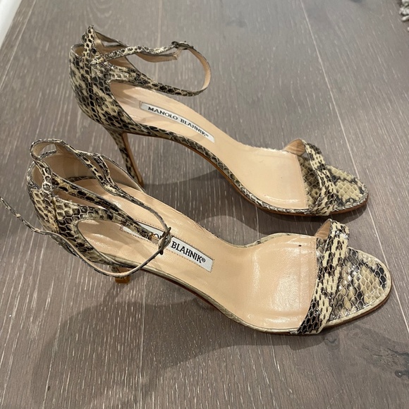 Manolo Blahnik Snakeskin Sandals - Picture 2 of 3